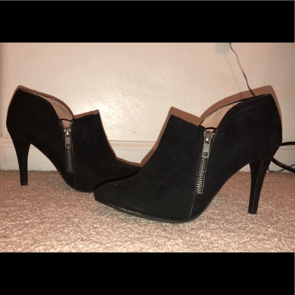 Suede heeled booties